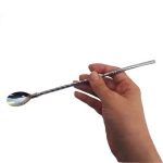 قاشق نی دار 6 عددی مارپیچ نقره ای