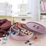 باکس نخ و سوزن و جواهرات فانتزی طرح دکمه