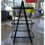 جای سیب زمینی و پیاز 3 طبقه دسته چوبی مربع 6140